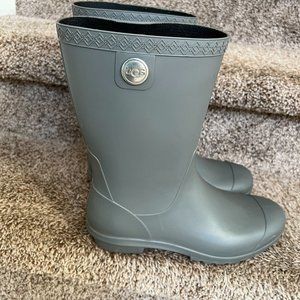 Ugg Women's Grey Rubber Rainboots.